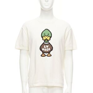 LOUIS VUITTON Nigo LV Made Duck cream intarsia jacquard knit top S